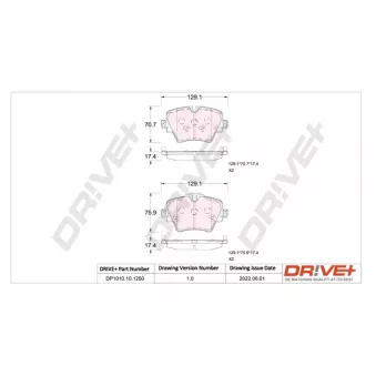 Jeu de 4 plaquettes de frein avant Dr!ve+ DP1010.10.1250