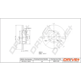 Jeu de 2 disques de frein avant Dr!ve+ DP1010.11.0015