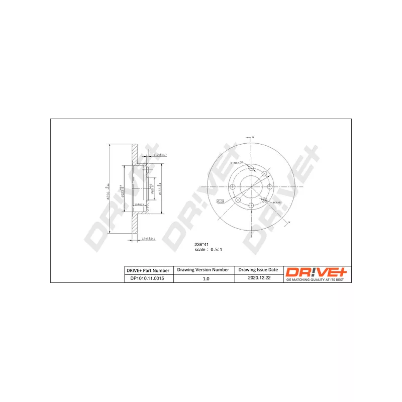 Jeu de 2 disques de frein avant Dr!ve+ DP1010.11.0015