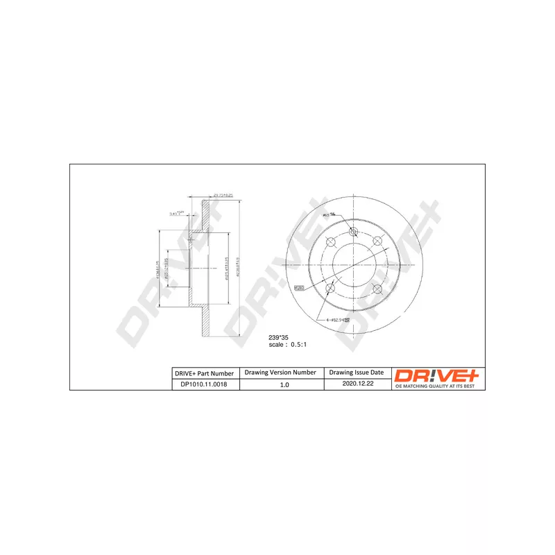 Jeu de 2 disques de frein avant Dr!ve+ DP1010.11.0018