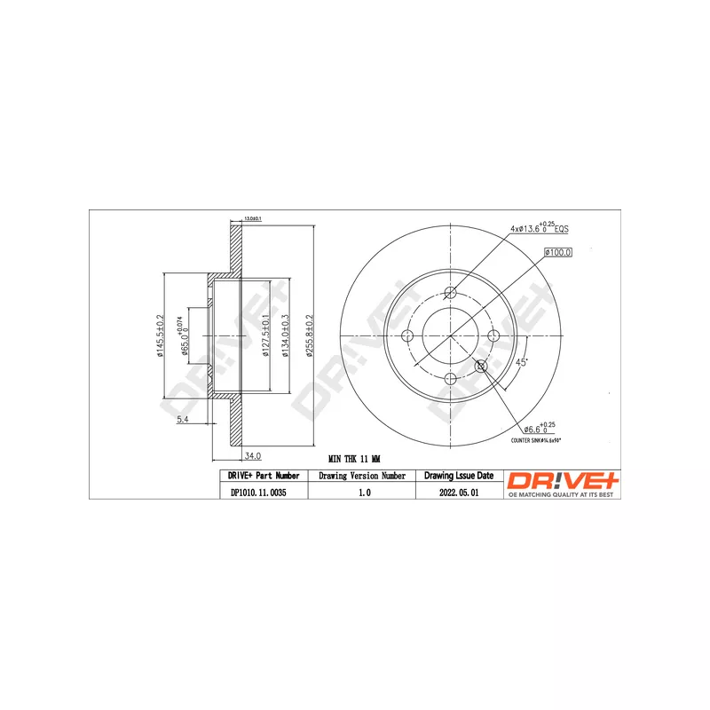 Jeu de 2 disques de frein avant Dr!ve+ DP1010.11.0035