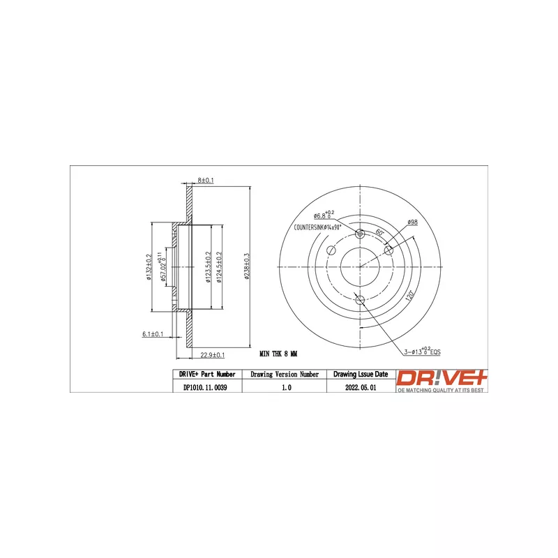 Jeu de 2 disques de frein avant Dr!ve+ DP1010.11.0039