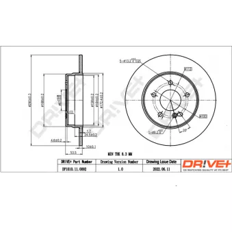 Jeu de 2 disques de frein arrière Dr!ve+ DP1010.11.0092