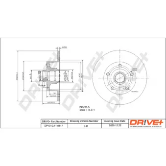 Jeu de 2 disques de frein arrière Dr!ve+ DP1010.11.0117