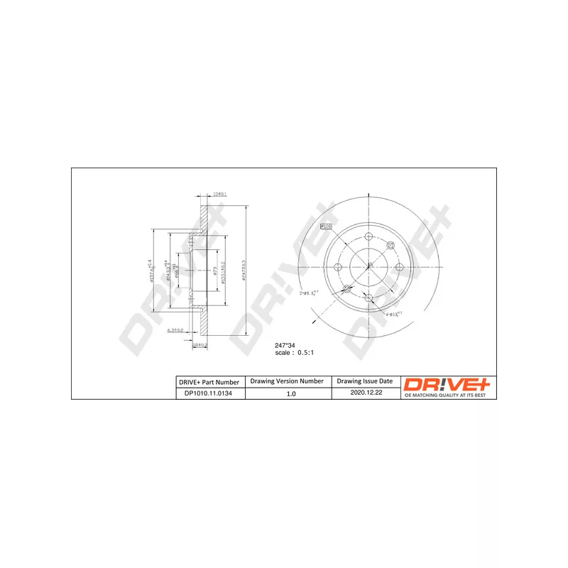 Jeu de 2 disques de frein avant Dr!ve+ DP1010.11.0134