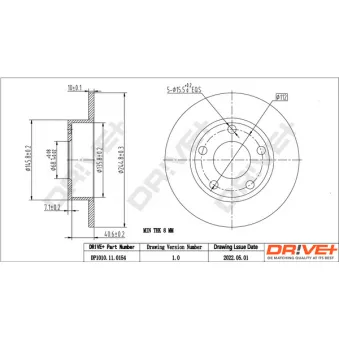 Jeu de 2 disques de frein arrière Dr!ve+ DP1010.11.0154