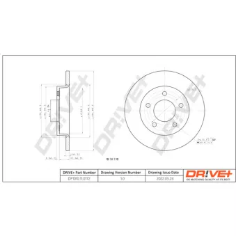 Jeu de 2 disques de frein arrière Dr!ve+ DP1010.11.0172