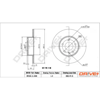 Jeu de 2 disques de frein arrière Dr!ve+ DP1010.11.0180
