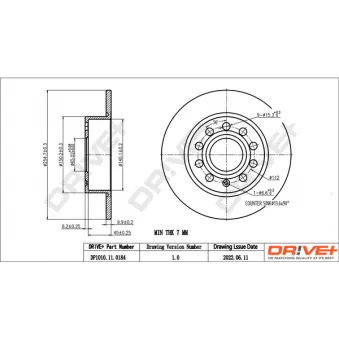 Jeu de 2 disques de frein arrière Dr!ve+ DP1010.11.0184
