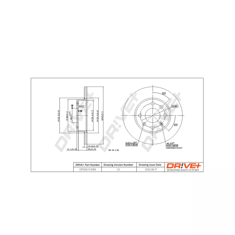 Jeu de 2 disques de frein avant Dr!ve+ DP1010.11.0189