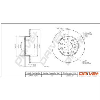 Jeu de 2 disques de frein arrière Dr!ve+ DP1010.11.0192