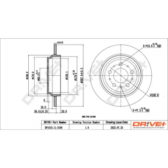 Jeu de 2 disques de frein arrière Dr!ve+ DP1010.11.0198