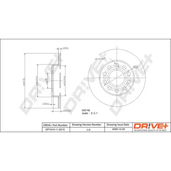 Jeu de 2 disques de frein arrière Dr!ve+ DP1010.11.0215