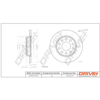 Jeu de 2 disques de frein arrière Dr!ve+ DP1010.11.0219