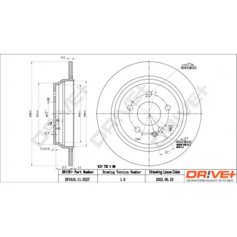 Jeu de 2 disques de frein arrière Dr!ve+ DP1010.11.0227