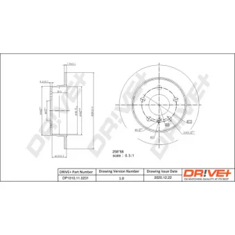 Jeu de 2 disques de frein arrière Dr!ve+ DP1010.11.0231