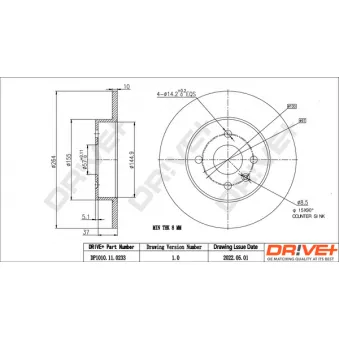 Jeu de 2 disques de frein arrière Dr!ve+ DP1010.11.0233