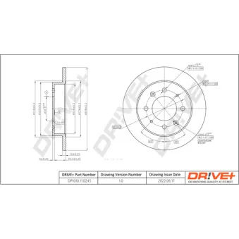 Jeu de 2 disques de frein arrière Dr!ve+ DP1010.11.0245