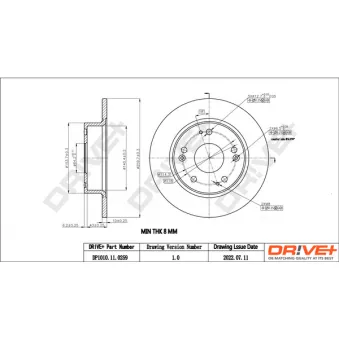Jeu de 2 disques de frein arrière Dr!ve+ DP1010.11.0259