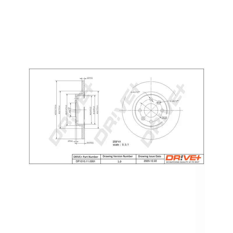 Jeu de 2 disques de frein avant Dr!ve+ DP1010.11.0261