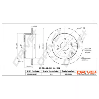 Jeu de 2 disques de frein arrière Dr!ve+ DP1010.11.0277