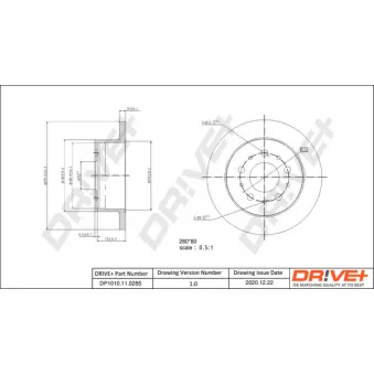 Jeu de 2 disques de frein arrière Dr!ve+ DP1010.11.0285