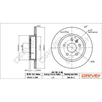 Jeu de 2 disques de frein arrière Dr!ve+ DP1010.11.0309