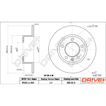 Jeu de 2 disques de frein arrière Dr!ve+ DP1010.11.0319