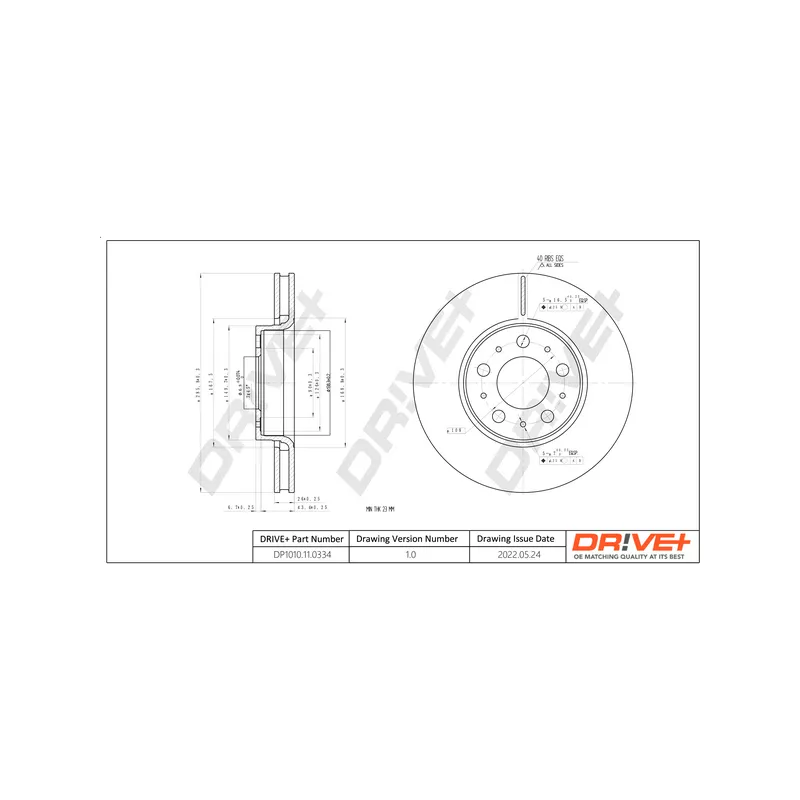 Jeu de 2 disques de frein avant Dr!ve+ DP1010.11.0334