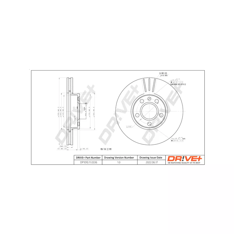Jeu de 2 disques de frein avant Dr!ve+ DP1010.11.0336