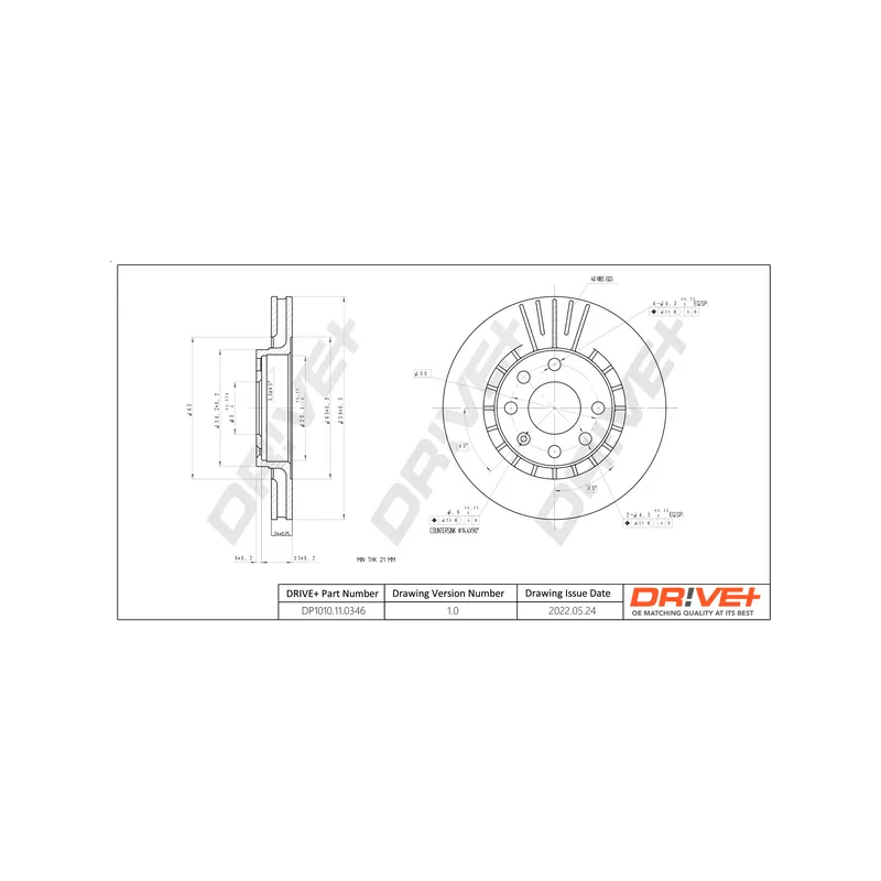 Jeu de 2 disques de frein avant Dr!ve+ DP1010.11.0346