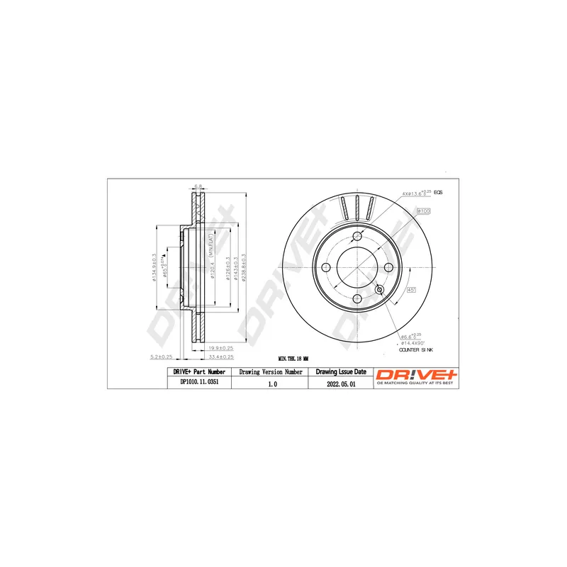 Jeu de 2 disques de frein avant Dr!ve+ DP1010.11.0351