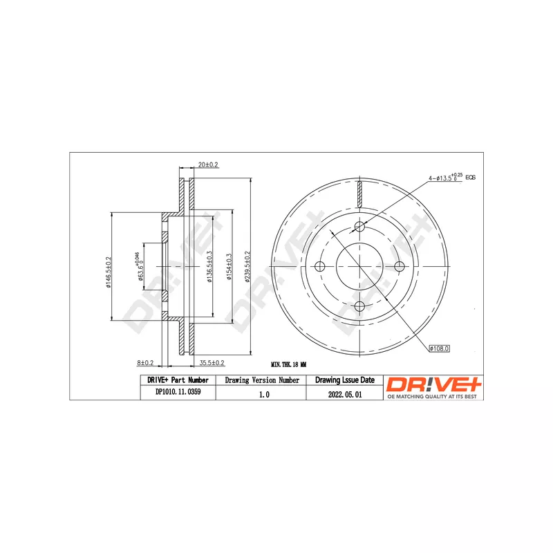 Jeu de 2 disques de frein avant Dr!ve+ DP1010.11.0359