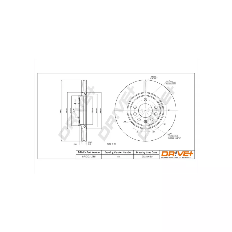 Jeu de 2 disques de frein avant Dr!ve+ DP1010.11.0361