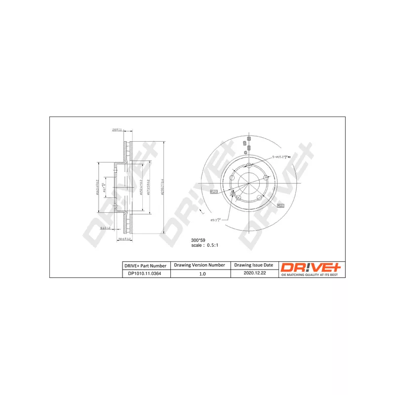 Jeu de 2 disques de frein avant Dr!ve+ DP1010.11.0364