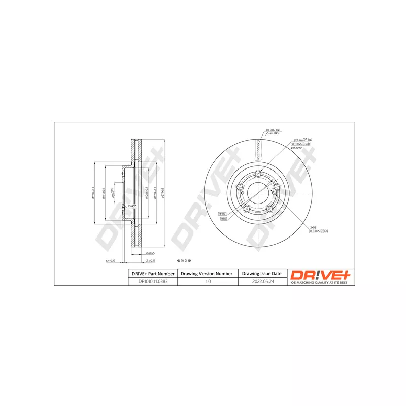 Jeu de 2 disques de frein avant Dr!ve+ DP1010.11.0383