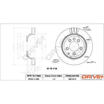 Jeu de 2 disques de frein arrière Dr!ve+ DP1010.11.0393