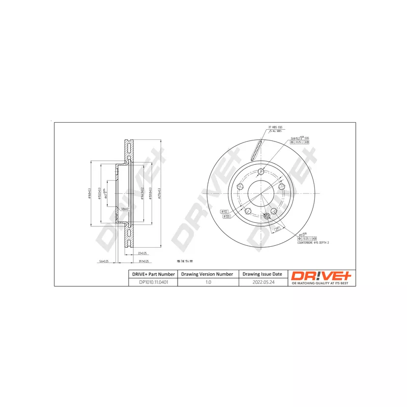 Jeu de 2 disques de frein avant Dr!ve+ DP1010.11.0401