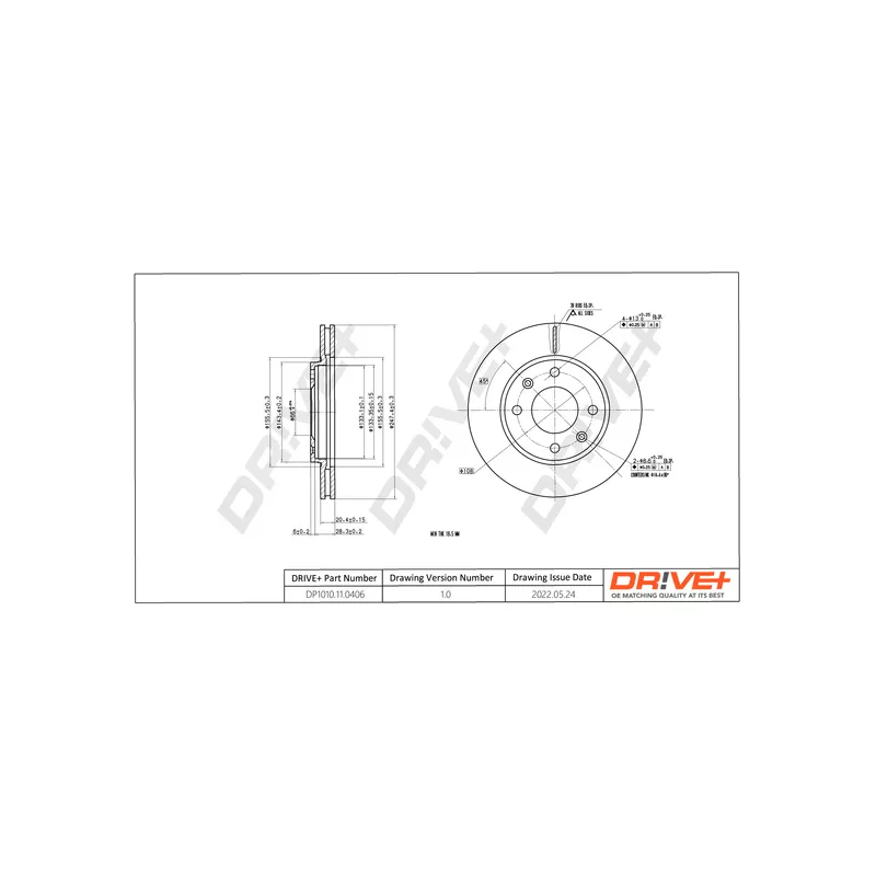 Jeu de 2 disques de frein avant Dr!ve+ DP1010.11.0406