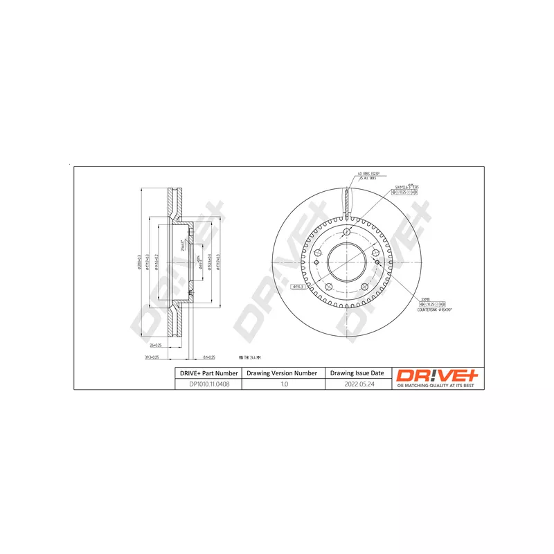 Jeu de 2 disques de frein avant Dr!ve+ DP1010.11.0408