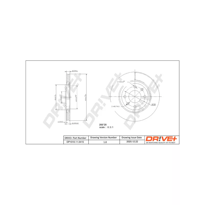 Jeu de 2 disques de frein avant Dr!ve+ DP1010.11.0415