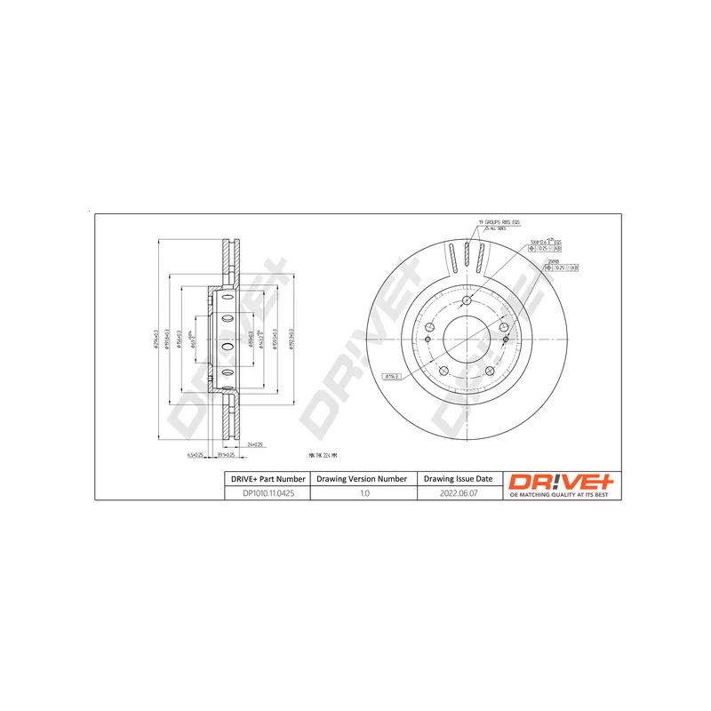 Jeu de 2 disques de frein avant Dr!ve+ DP1010.11.0425