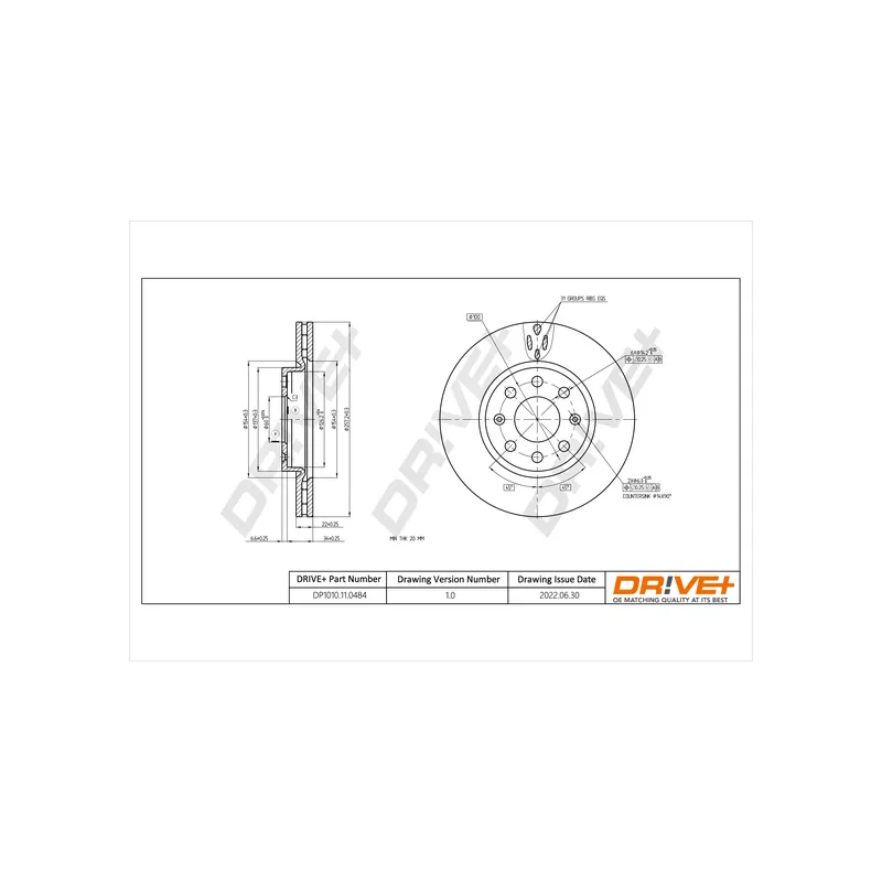 Jeu de 2 disques de frein avant Dr!ve+ DP1010.11.0484