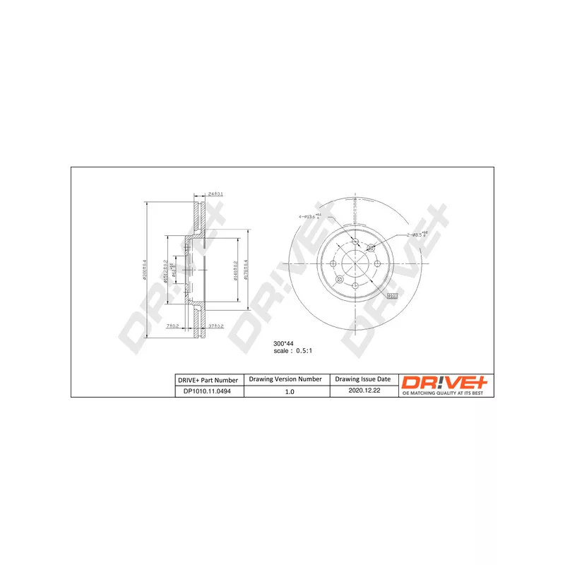 Jeu de 2 disques de frein avant Dr!ve+ DP1010.11.0494