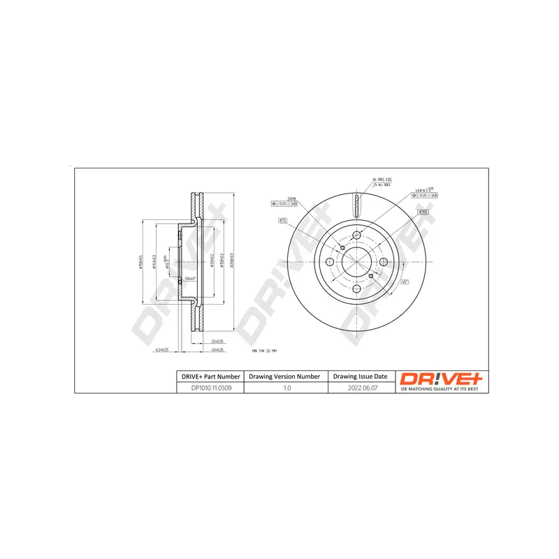 Jeu de 2 disques de frein avant Dr!ve+ DP1010.11.0509