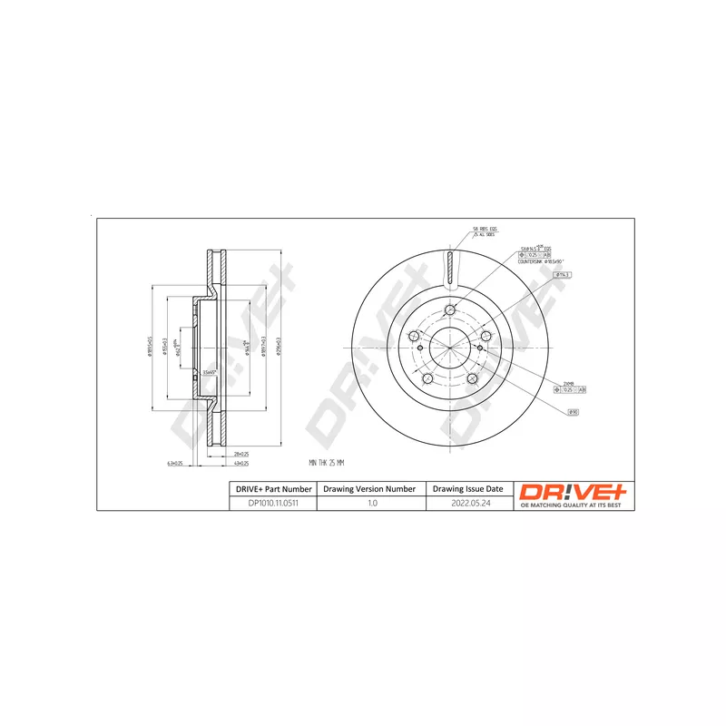 Jeu de 2 disques de frein avant Dr!ve+ DP1010.11.0511