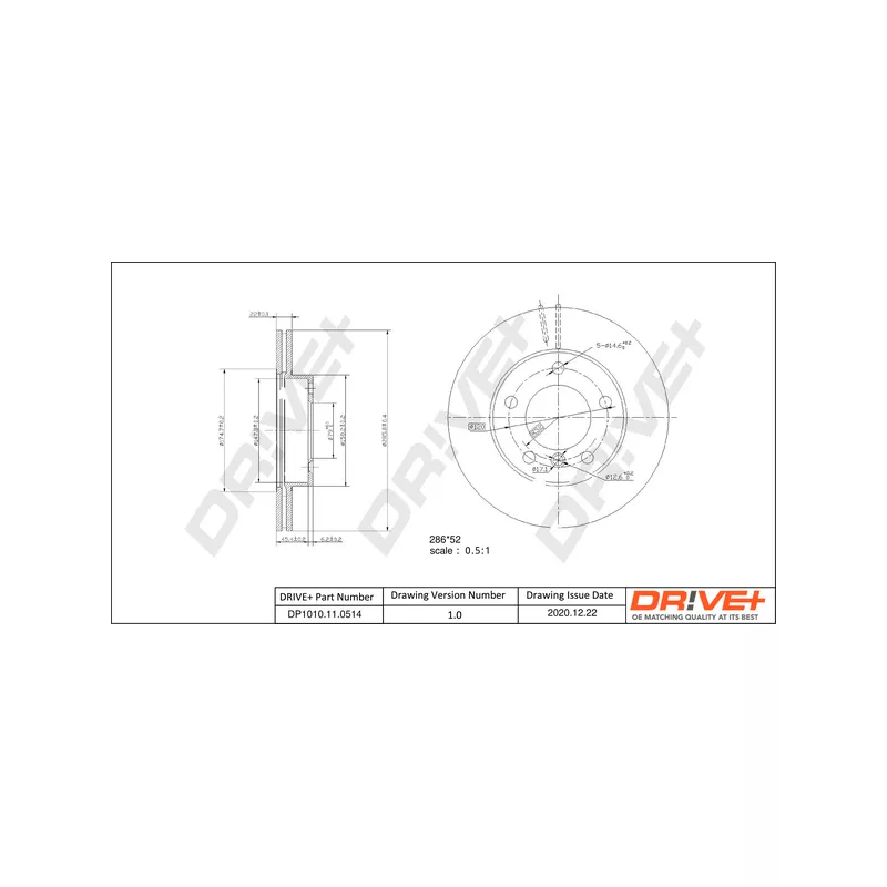 Jeu de 2 disques de frein avant Dr!ve+ DP1010.11.0514
