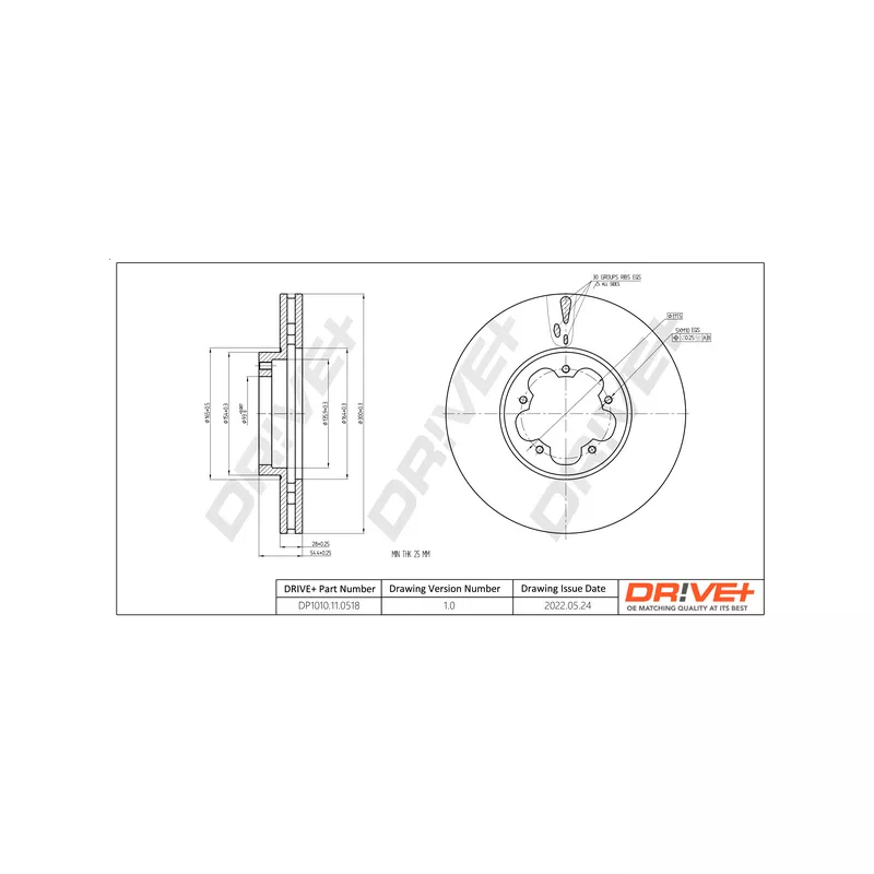 Jeu de 2 disques de frein avant Dr!ve+ DP1010.11.0518
