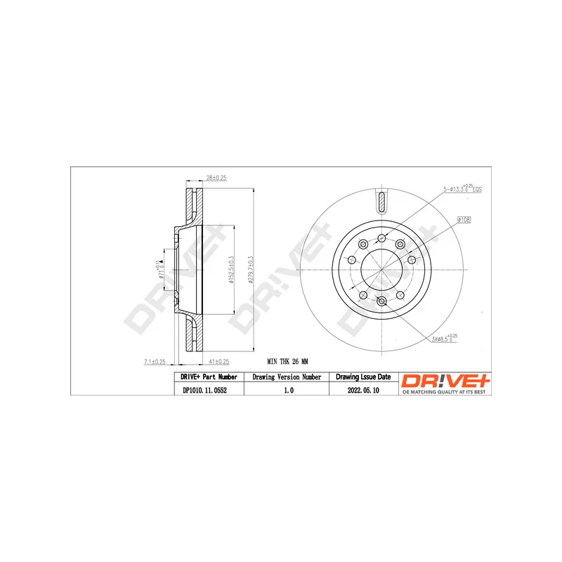 Jeu de 2 disques de frein avant Dr!ve+ DP1010.11.0552