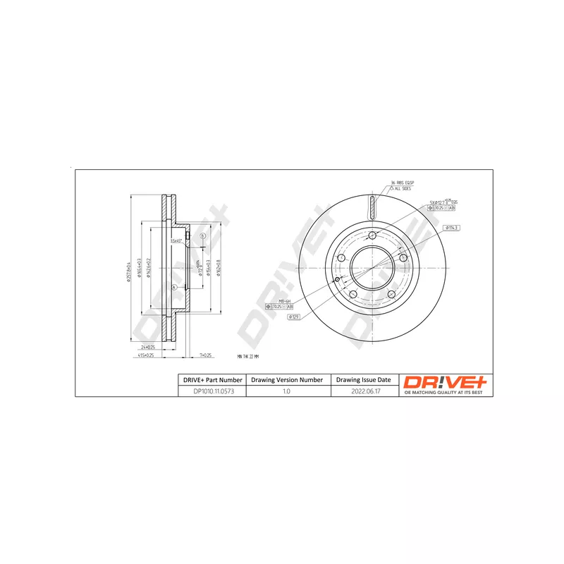 Jeu de 2 disques de frein avant Dr!ve+ DP1010.11.0573